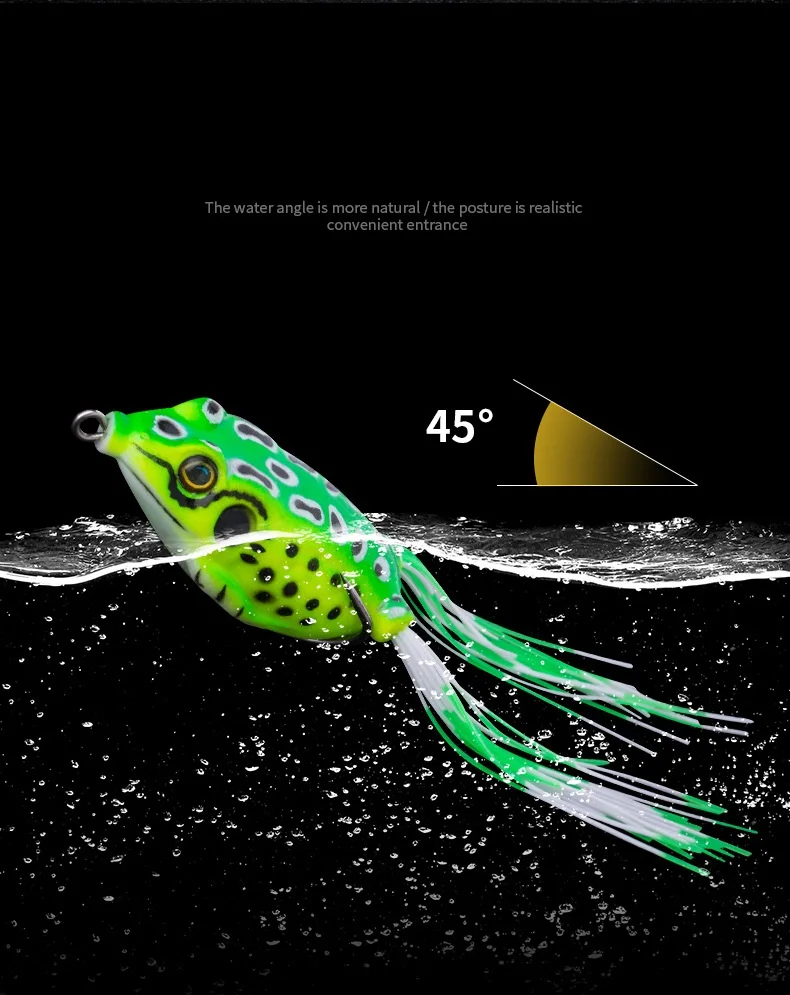 Soft Frog Fishing Lures Double Hooks Top water Ray Frog Artificial Minnow Crank Soft Bait fishing tackle