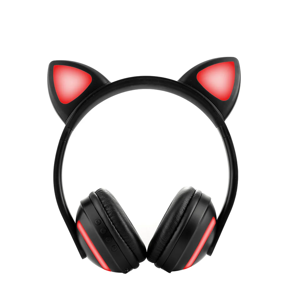 

Bluetooth Stereo Cat Ear Headphones Color changing LED Wireless Unique Cute Cat-Style Ear With Bluetooth Sports Harphones