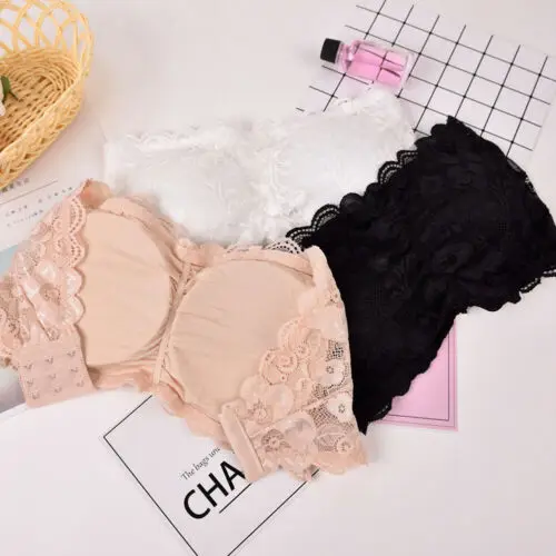 2019 базовый женский кружевной Бюстгальтер бандо с мягкими чашечками без бретелек