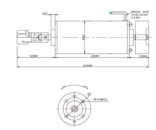 Высокая скорость DC12V-48V 500 Вт мотор шпинделя DIY гравировальный станок шпиндель ER11 щеточный шпиндель с воздушным охлаждением