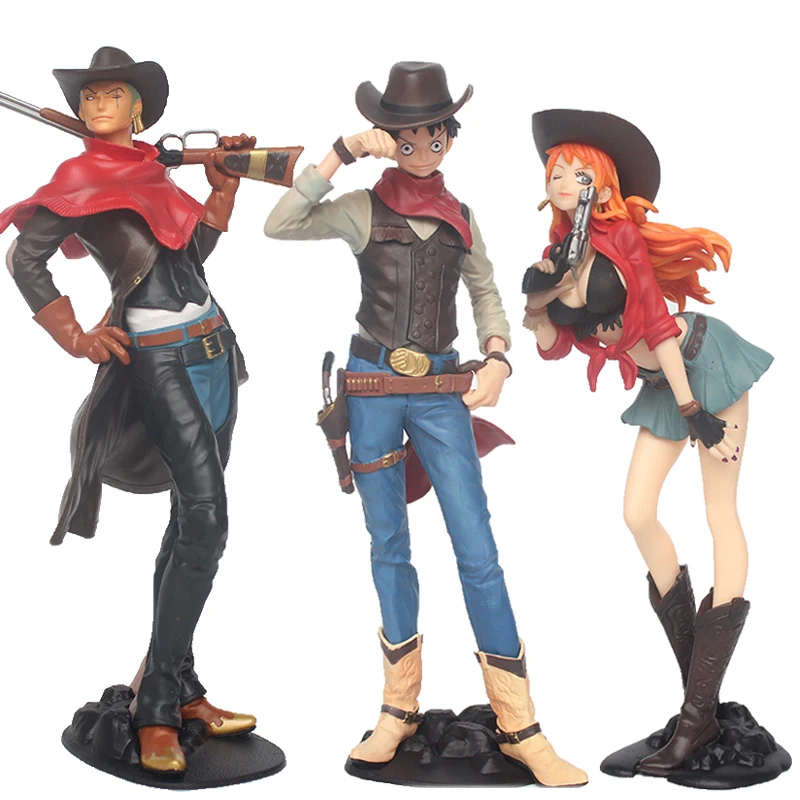 Аниме one piece Обезьяна D Luffy Статуэтка из ПВХ луффи нами Zoro TCWJ ковбойский стиль Ver.