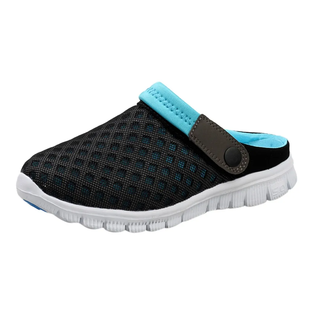 Blue SAGACE Men Women Casual Shoes Couple Beach Sandal Mesh Breathable Flip Flops Shoes Shoes Sandles Sandals New Shoes Jul1 - Цвет: Blue
