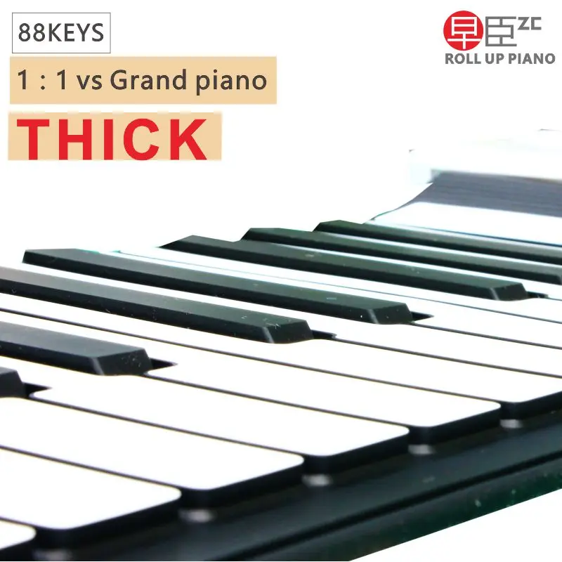 Goedkoop 88 Key Piano Toetsenbord Zachte Draagbare Midi Digitale Controller Synthesizer Roll Up Piano Beginner Elektronische Muziekinstrumenten