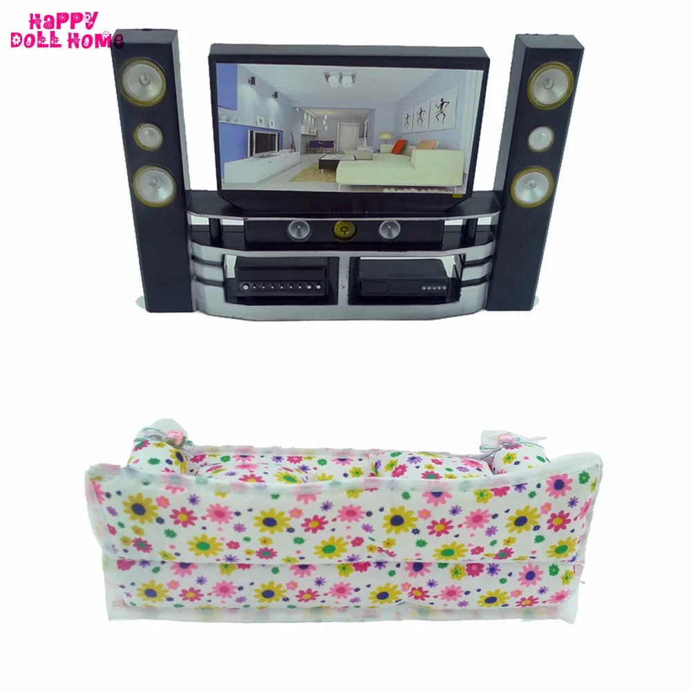 Family Living Room Furniture 1x 1 6 HI FI TV Cabinet Set 1x Cloth Sofa 2x