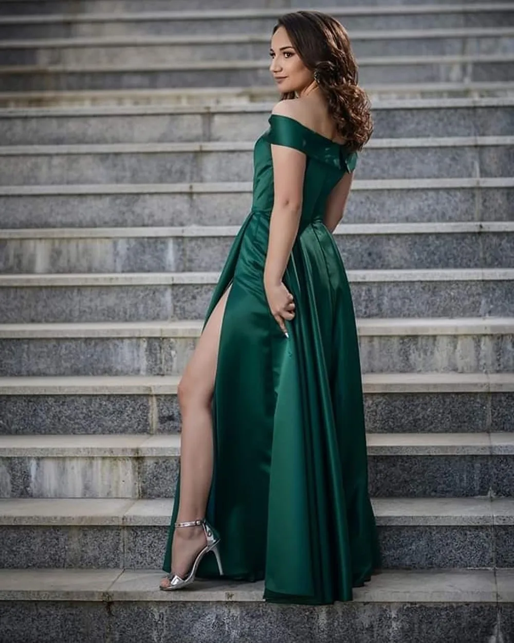 HONGFUYU полной длины вечернее платье для выпускного 2019 элегантные туфли из шелка с v-образным вырезом вечернее платье без Плеч платья