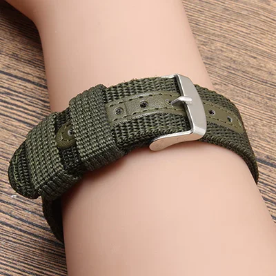 

Green Military Army Nylon Fabric Canvas Wrist Watch Band Strap 18 20 22 24mm 4 Color With Stainless Steel Buckle Exempt postage