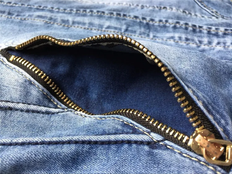 2018 Europe and the United States popular women's baseball jacket stretch denim jacket and more zipper motorcycle models have wild large size (16)