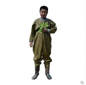 0.85mm Thickening Fishing Wading Rain Coats Full-length Chest Waders Raincoat Waterproof Fishing Clothes Strong Rubber Material