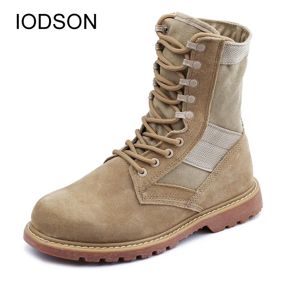 High Quality Cow Suede Men Military Uniform Boots Army Shoes Desert