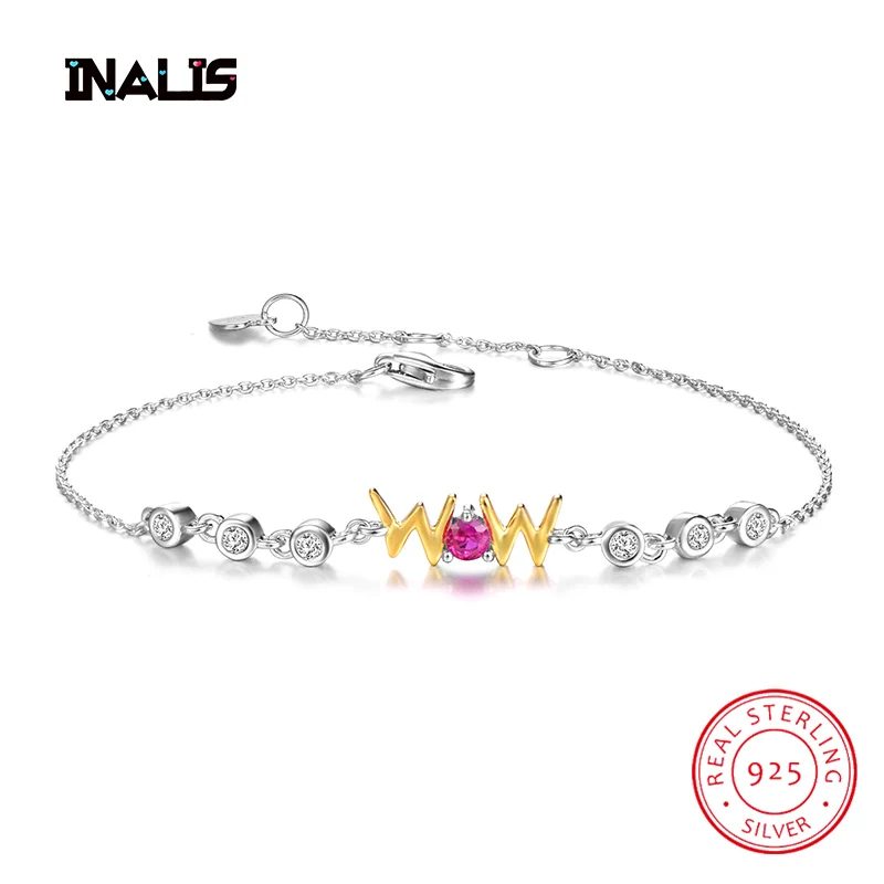 

INALIS New Fashionable Charming Bracelet&Bangle for Women 925 Sterling Silver Link Chain Fine Jewelry Party Birthday Gift Girls