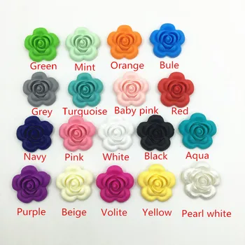 

10pcs Silicone Beads Flower Baby Teethers BPA Free Rose Baby Teething For Necklace Chewable Toy For Teether Silicone