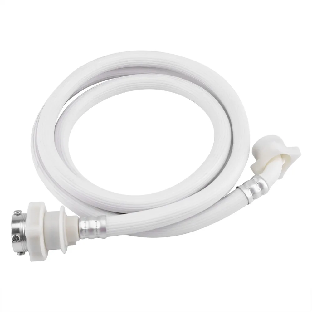 

Hot Washing Washing Machine Water Inlet Hose Washer Pipe Tube Connector White Color Long Length 2m Extended Type Transfer Head