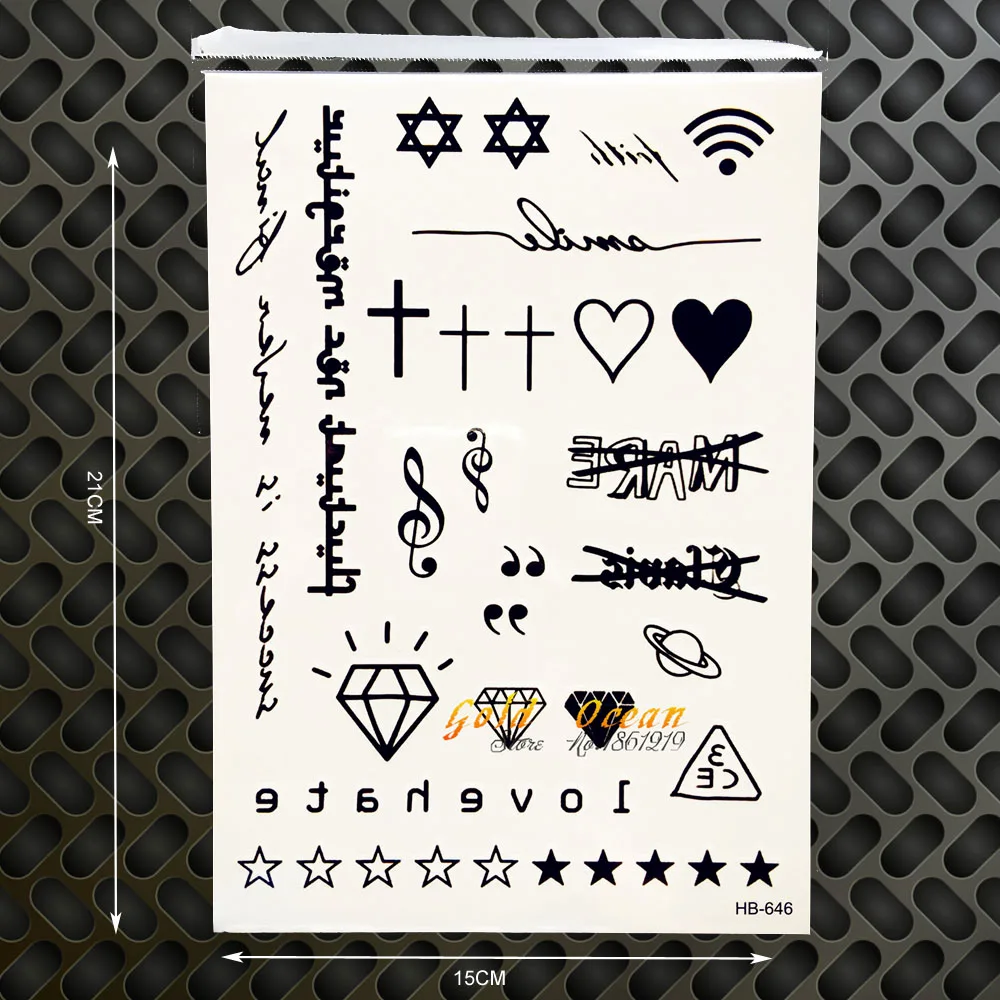 

Lovely Heart Gem Waterproof Temporary Tattoo Removable Flash Fake Tattoo Stickers GHB-646 Kids Body Art Music Wifi Sign Tatoos