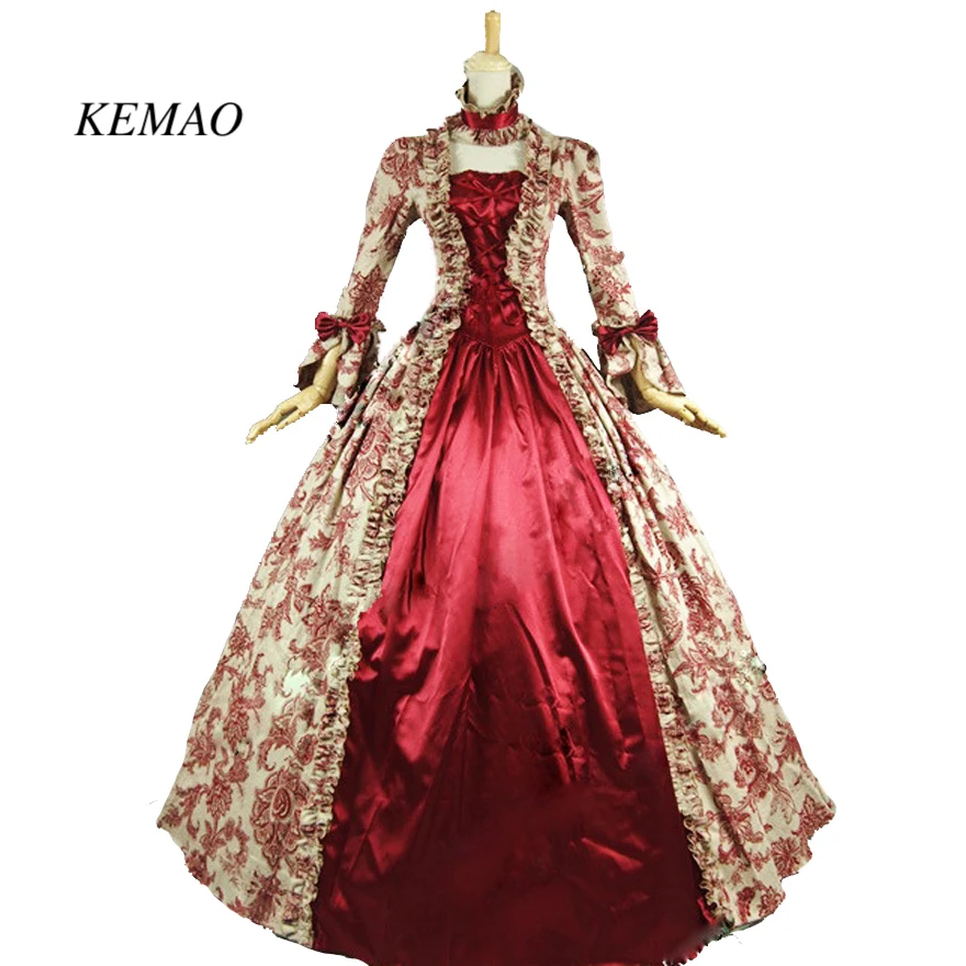 Kilimanjaro seta Sueño áspero Kemao vestido rojo Victorian Masquerade princesa vestido floral antiguo  Navidad caroler traje vestido de fiesta - AliExpress Bodas y eventos