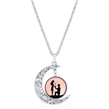 

10 crescent beautiful girl necklace half moon Sailor Moon lucky amulet necklace dance hollow moon love pendant necklace jewelry