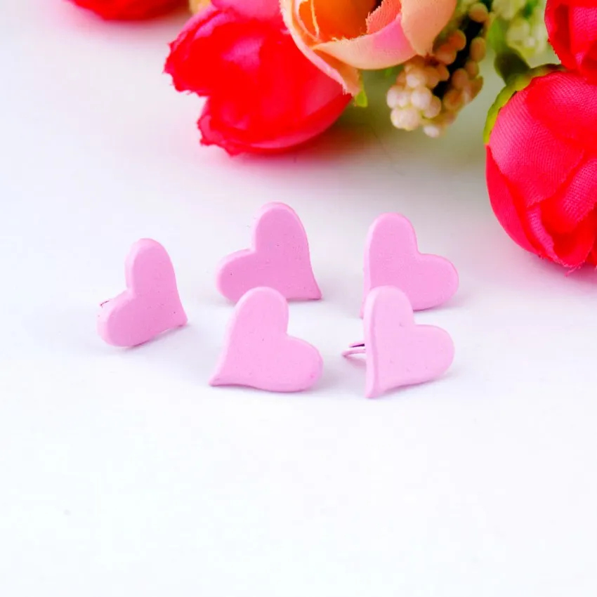 Free shipping 50PCs Pink Pastel Heart Brads Scrapbooking Embellishment