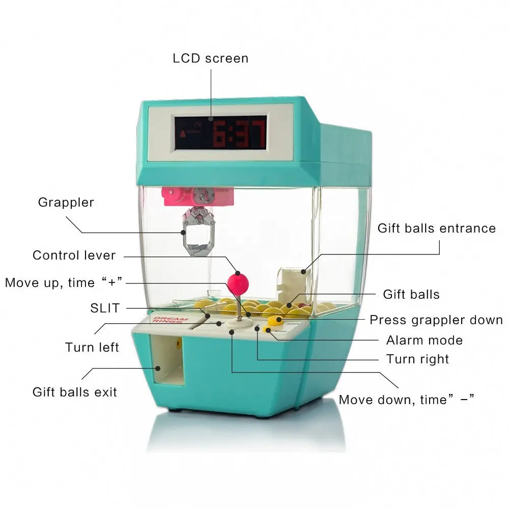  Candy Grabber Mini Claw Machine Game Crane Grabber Toy Electronic Desk Table Watch Digital Nixie Ch