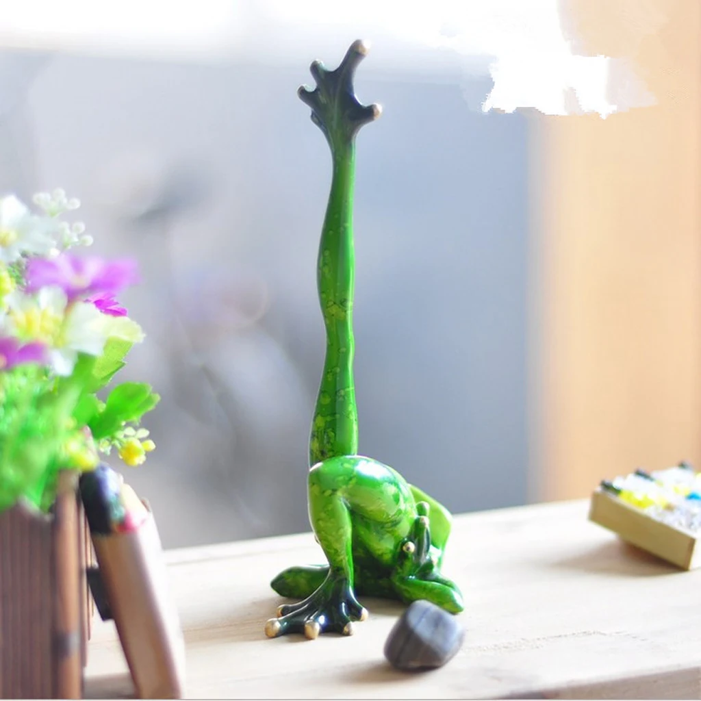 Creative 3D Yoga Frog Figurine Decoration Ornament Statue Home Garden Decor, Fish Tank Terrarium Ornament	