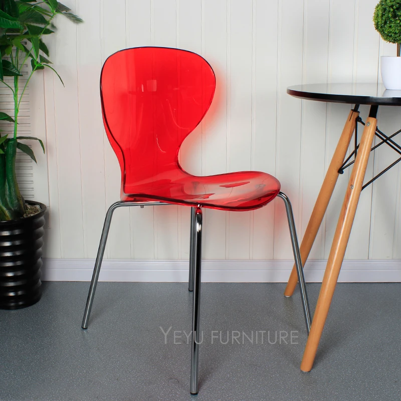 Современный дизайн Штабелируемый Прозрачный Акриловый Обеденный стул, прозрачный стул для кафе, стул для совещаний, модный дизайнерский Хрустальный стул 1 шт