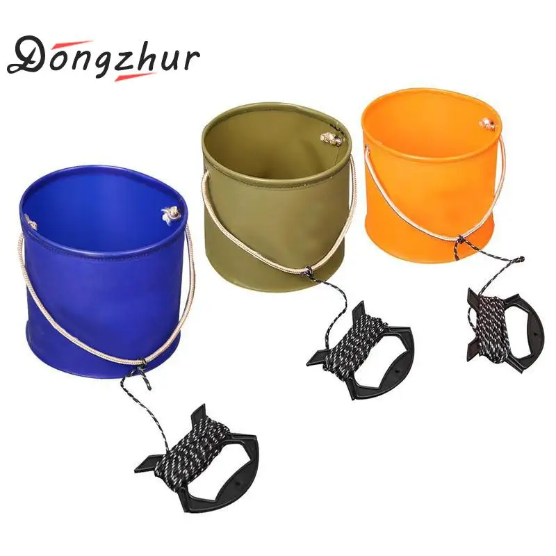 

Dongzhur Fishing Bucket Portable Folding EVA Bucket Live Fish Water Storage Tools Fly Carp Fishing Accessories Tackle