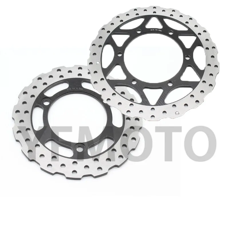 Hot Sales 1Set Motorcycle Rear Front Brake Disc Rotor For Kawasaki Ninja 250R 250 R 2008 2009 2010 2011 2012 Stainless steel 1 set motorcycle front