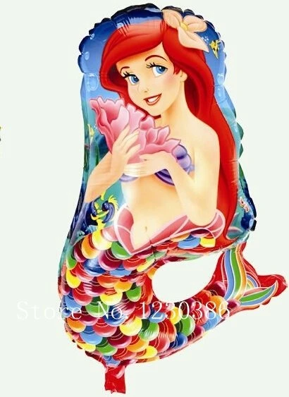 72X41cm balloon Русалка тема Мультфильм партия набор бумажные шляпы одноразовые шляпы с днем рождения детский душ вечерние предметы домашнего обихода - Цвет: 72X41cm balloon