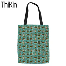 THIKIN Border Collie Печать Холст Tote сумки женские складные сумки для покупок дамская сумка через плечо для женщин большая Bolsa