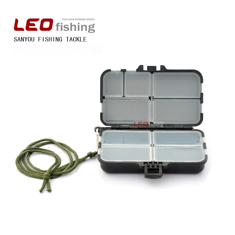 

Leo Fishing Tackle Box 26189 Small Case 9 Compartments Accessory Box With Rope ABS Anti-collision Fishing Gear Gadget Pesca