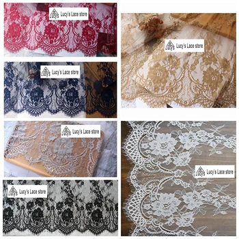 

Wide 70x300CM/piece Grey, Blue, Wine red, Khaki Off white, Black, dyed eyelash lace trim and lace fabric