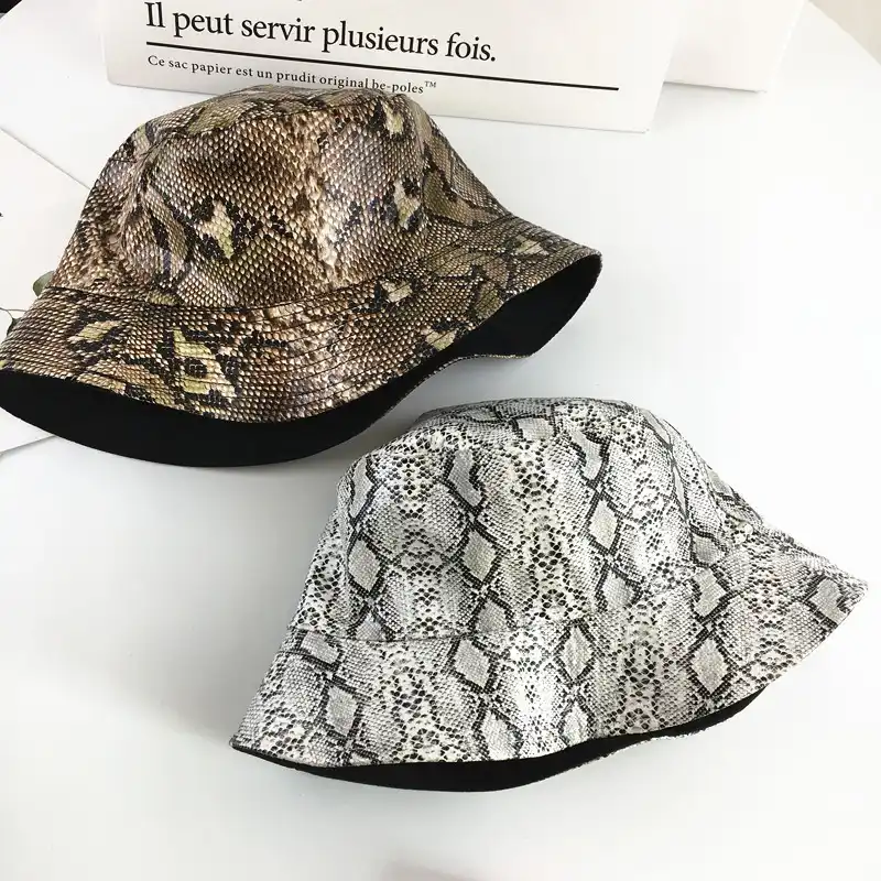 snake print bucket hat