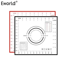 Eworld 1 шт. антипригарный силиконовый коврик для выпечки со скребком резак для выпечки Кондитерские инструменты прокатки теста коврик для торта печенья макарон