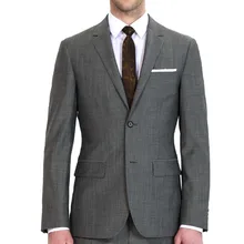 HCF by Air мужские 1 шт 2 кнопки плоский воротник Тощий Повседневный смокинг последние пальто костюм одежда мужские костюмы куртка темно-серый