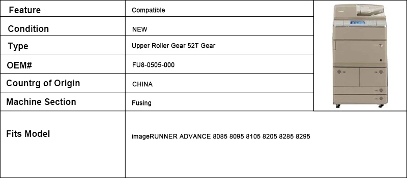 9 upper roller gear