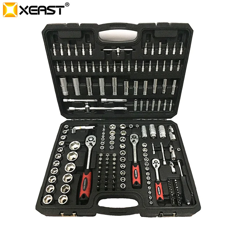 

XEAST 172pcs Tool Set Hand Tools for Car Repair Ratchet Spanner Wrench Socket Set Professional Car Repair Tool Kits