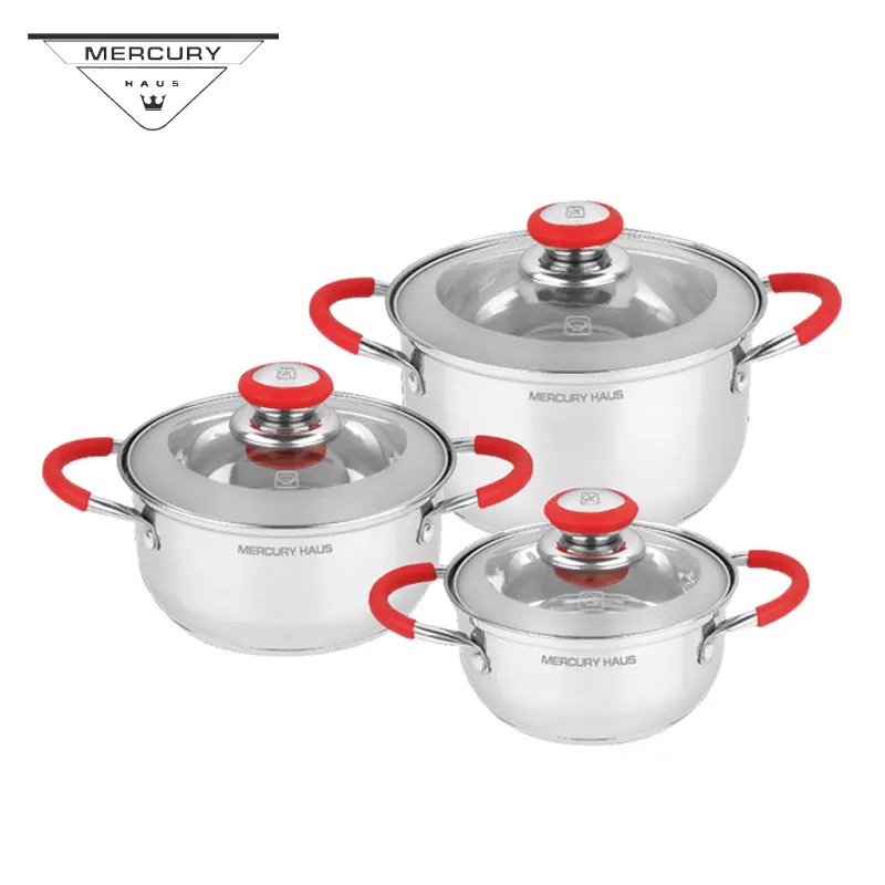 

6PCS Mercury Haus Stainless Steel Kitchen Casserole Pot Set Cookware Set Induction Cooker Kitchenware Set