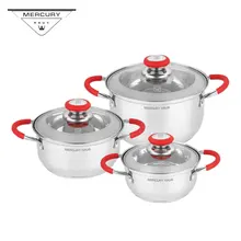 6PCS Mercury Haus Stainless Steel Kitchen Casserole Pot Set Cookware Set Induction Cooker Kitchenware Set stainless steel induction cooker thermal guide plate cooktop heat converter disk cookware for magnetic kitchen tool