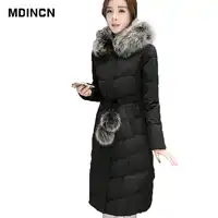 Winter Down Coat Women Parkas Female Long thin 90% White Duck Down Padded Jacket Solid Color High Quality Women's Clothing