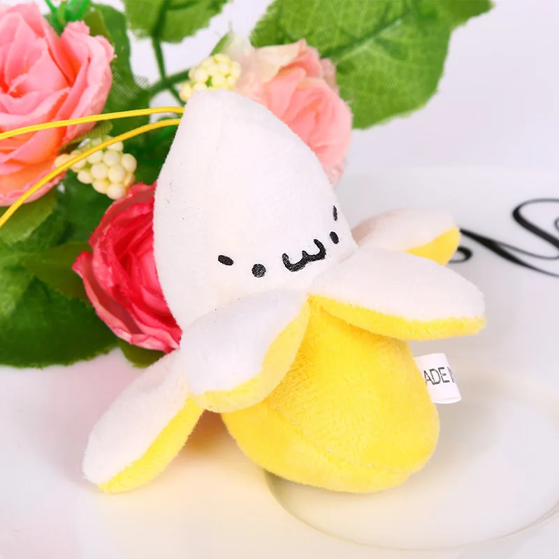 Super Cute Peel-off Banana Plush Pendant Toys Small Banana Key Phone Bag Pendant Keychain Dolls 7cm 50pcslot  (1)