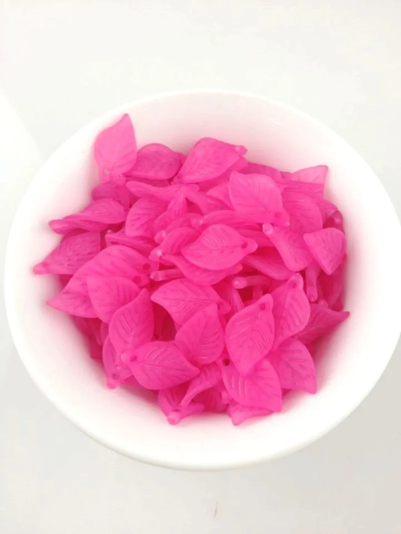 11x18mm frosted acrylic leaf beads0025