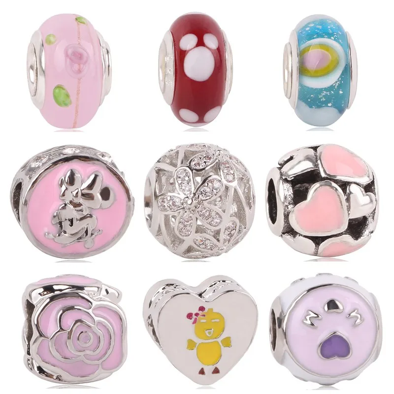 

Couqcy European Charm New Rainbow Mom Micini arrives in many style beads For Pandora Bracelet Necklace DIY Accessories