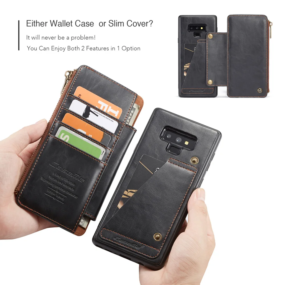 Футляр для телефона для samsung Galaxy Note 9 Note9 N960F, Роскошный чехол из искусственной кожи с пряжкой на молнии, кошелек, карта ТПУ, задняя крышка