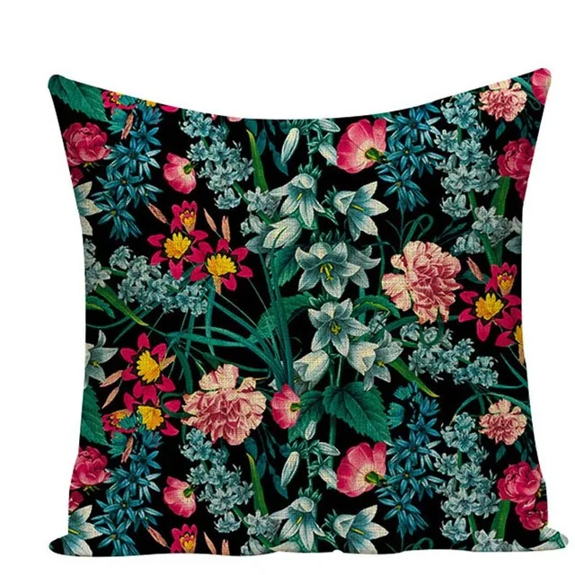 Flower cushion cover Retro colorful cushions home decor Custom pillow cover linen print outdoor