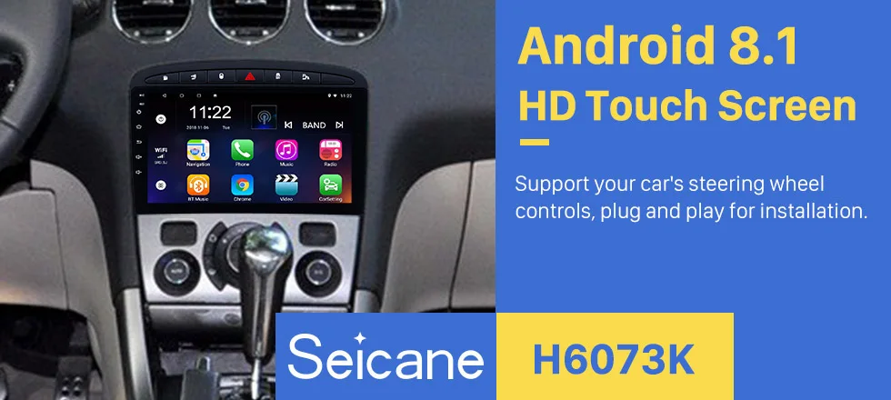 Seicane 9 дюймов Android 8,1 стерео для 2010- PEUGEOT 408 с gps навигацией головное устройство Зеркало Ссылка 3g WiFi видео USB