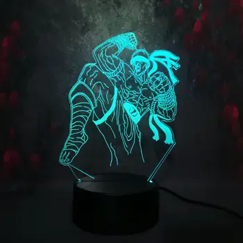 

Hot Sale Creative 3D illusion Warrior Li QING LED Night Light Atmosphere Lamp Child Baby Sleep Bedroom RGB Charge Lighting Bulb