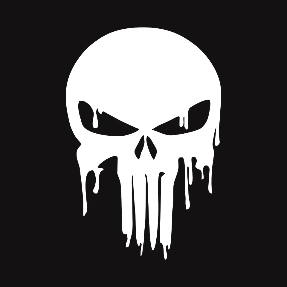 Anycuros Dripping Melting Bloody Punisher Skull Vinyl Car Stickers Decals Motorcycle Decorative Accessories 15.210 (6)