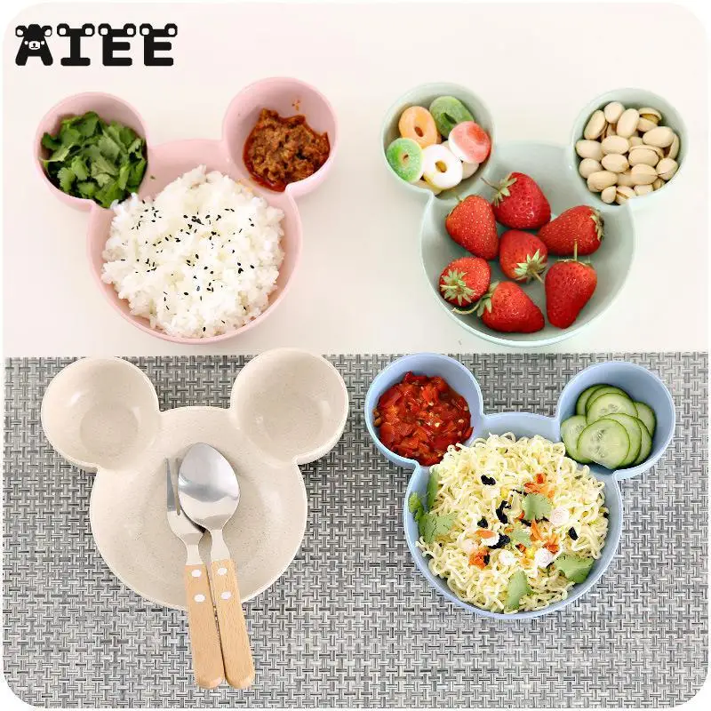 

AIEE Kid Mickey Bowl Dishes Cartoon Mouse Lunch Box Cute Bowl Dishes Baby Feeding Bowl Dinner Lunch Food Container