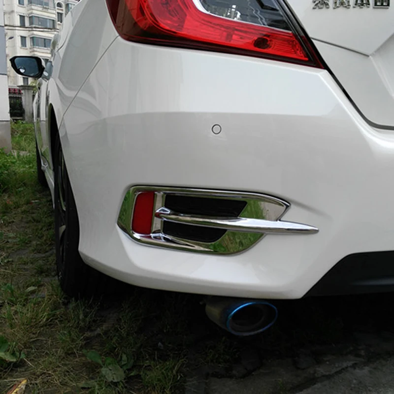 

Free Shipping High Quality ABS Chrome Rear Fog lamps cover Trim Fog lamp shade Trim For Honda Civic