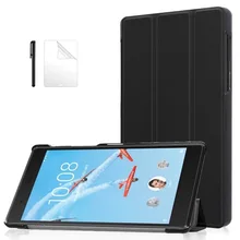 Тонкий складной из искусственной кожи чехол для lenovo Tab 4 7 TB-7504F TB-7504N TB-7504X Стенд Крышка для lenovo Tab4 7 дюймового планшета принципиально+ пленка+ ручка