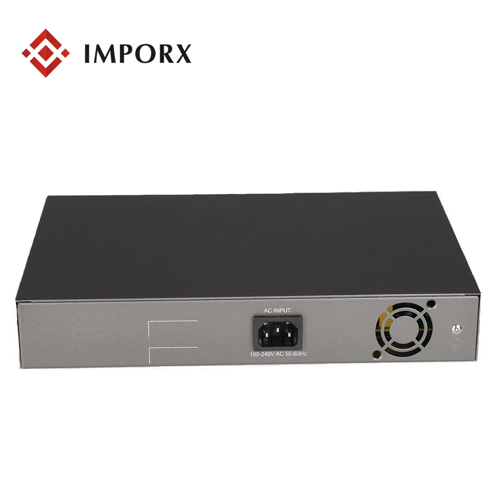 IMPORX POE коммутатор сети 16 + 2 порта для беспроводной ip камеры 10/100/1000 Мбит/с Ethernet CCTV Vlan