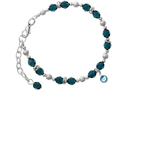 Crystal Hot Blue Channel Drop Navy Blue Beaded Bracelet